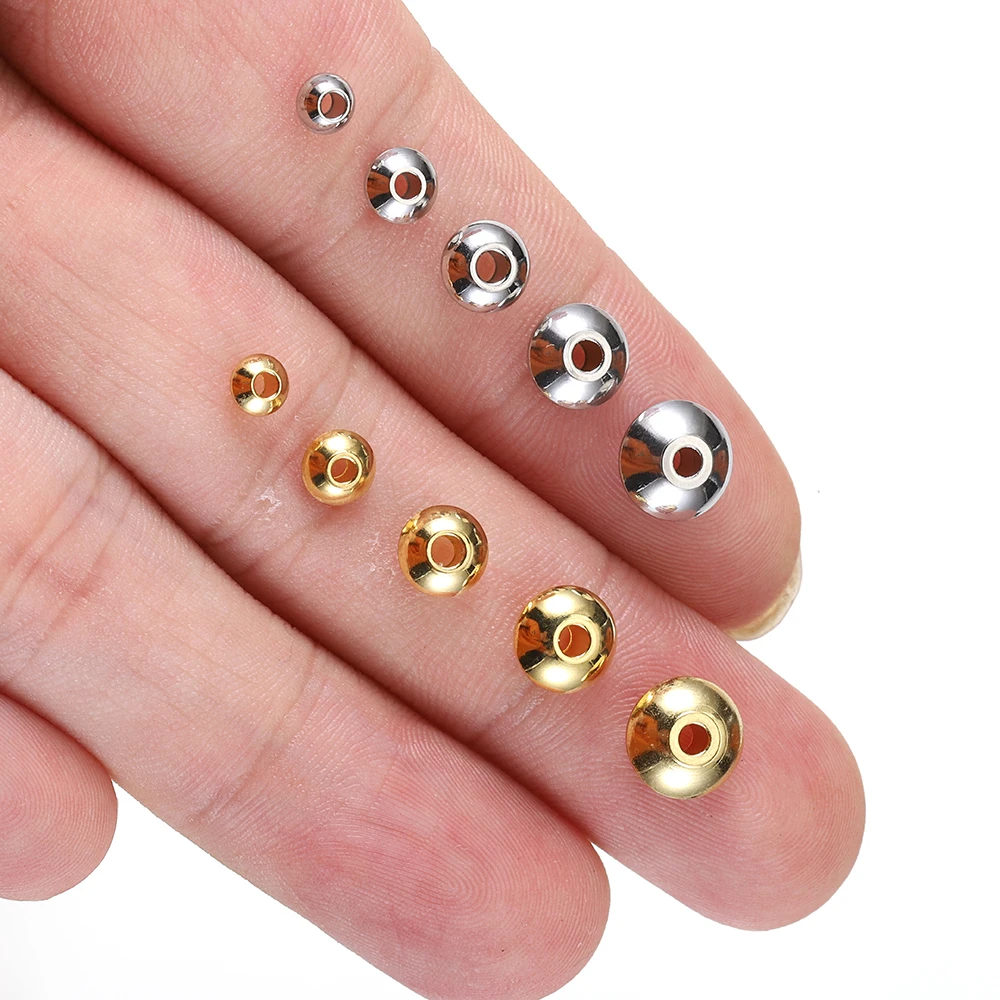 20pcs Stainless Steel Abacus Beads Stopper Spacer Loose Beads for Necklace Bracelet Jewelry Making DIY Supplies Wholesale