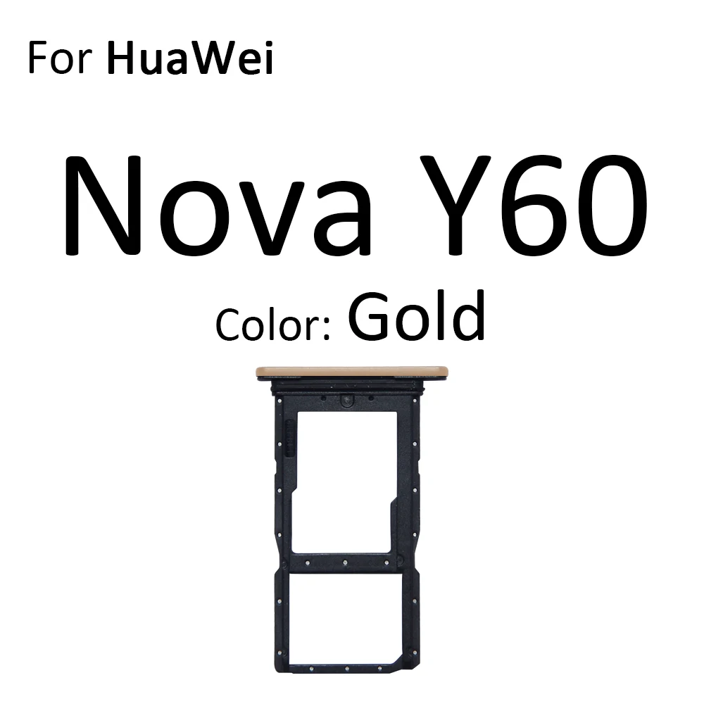 Sim Card Tray Socket Slot Reader Adapter For HuaWei Nova Y60 Y61 Y62 Plus Y90 Micro SD Card Holder Connector Container Parts
