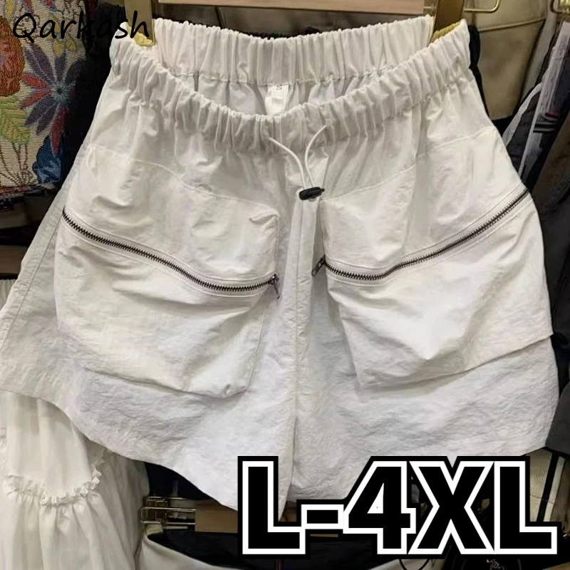 Pantaloncini cargo Donna Vintage Estate a vita alta Streetwear Cool Baggy Gamba larga Estetica Nozioni di base unisex Quotidiano tenero Ulzzang Nuovo