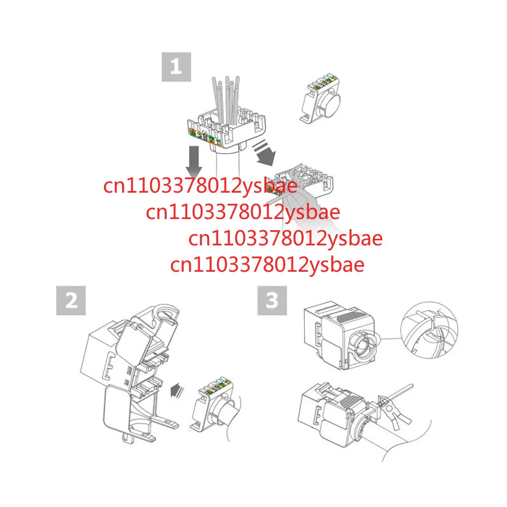 RJ45 Network Module CAT.6A 50u Gold-plated Keystone Jack Shielded Wall Socket -8