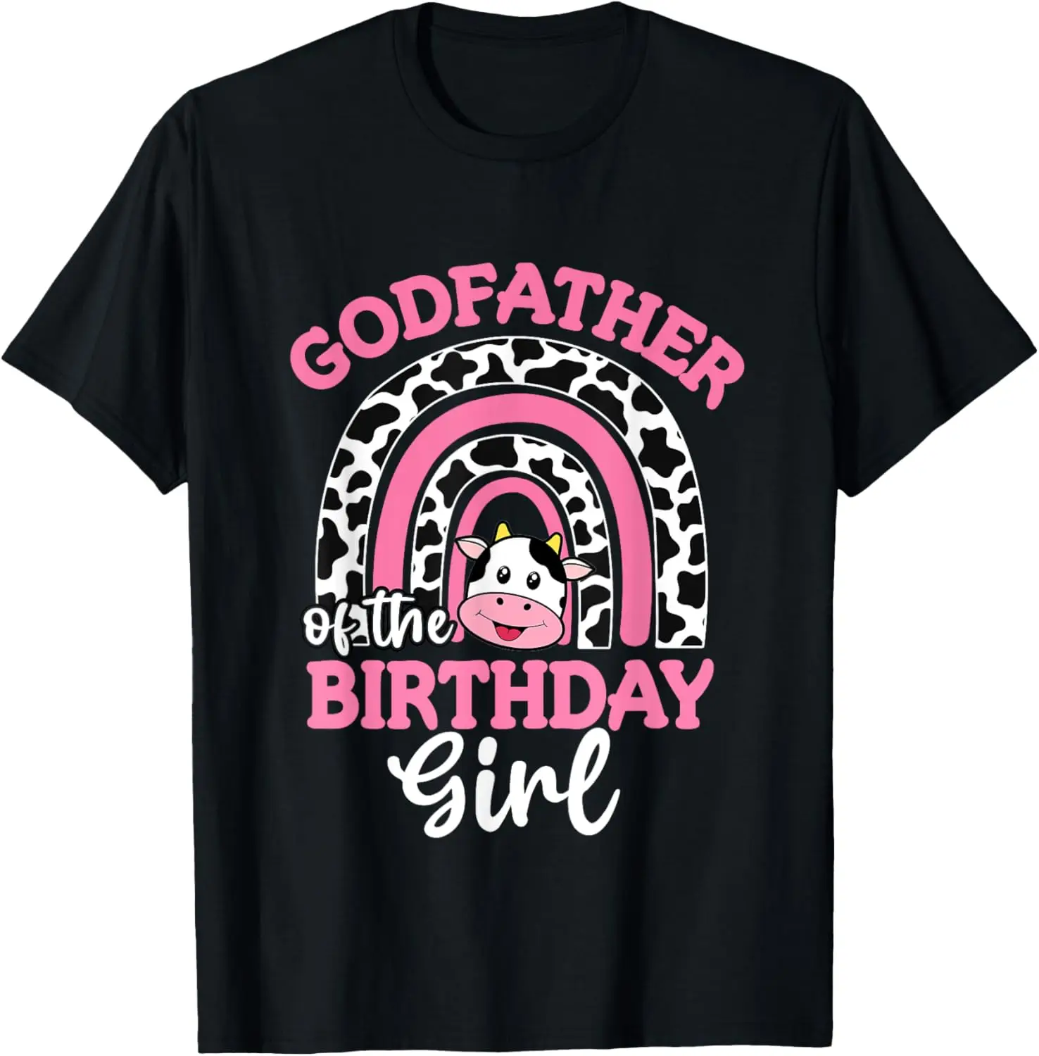 

Mens Godfather of The Birthday Girl Shirt Farm Cow Men Daddy 1st T-Shirt