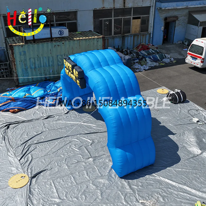 Custom Inflatable Wave Arch Blue Air Blown Archway for Beach Party Surfing Event Festival Entrance Promotion Decoration