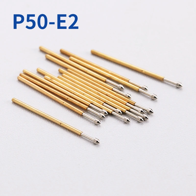 Sonda de Teste de Mola Cônica Diâmetro Externo 068 mm Comprimento 1655 mm Pcb Pogo Pin 100 Pcs por Pacote P50-e2