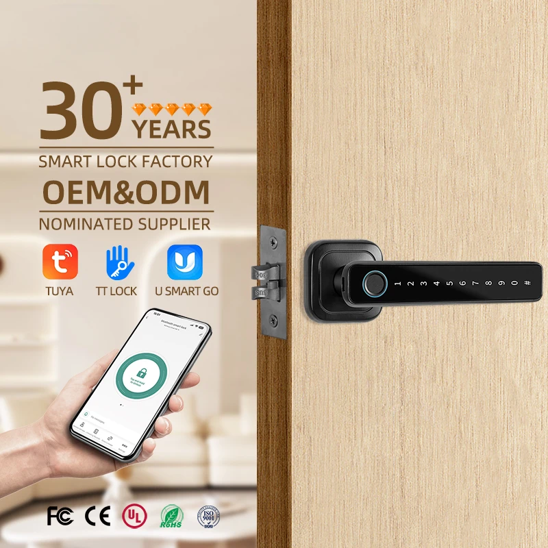 

Keyless Smart Door Lock Bluetooth Electric Locks Security Safety Electronic Tuya Digital Biometric Fingerprint WiFi Lock