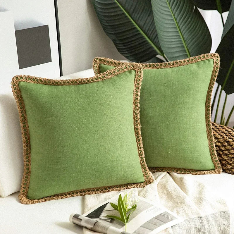 

1PCS Flax Sofa Cushion Cover Decorative Pillows Throw Pillow Case Soft Solid Colors Luxury Home Decor Living Room Sofa Seat