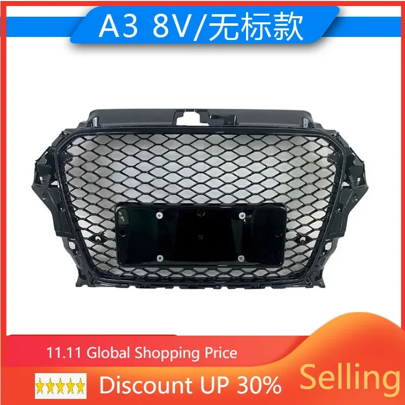 Car Front Bumper Grille Grill For 2014 2015 2016 Audi A3 8V upgrade Refit RS3 without Emblem auto Racing grills