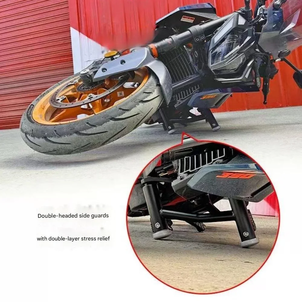 FOR 2024 KTM390 Duke Crash Bar Dual-Tube Full-Wrap Thickened Seamless Steel Pipe Split-Type Anti-Fall Bumper for Enhanced Safety