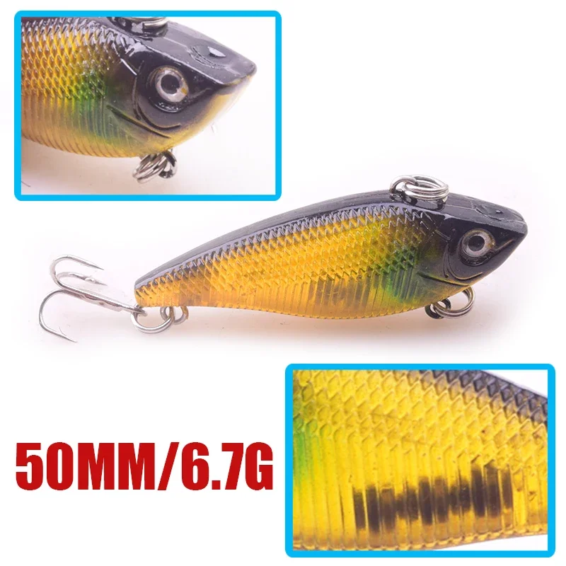 1 Pc VIB Bait Hard Sinking Vibraion Baits 5cm 6.7g Artificial Fishing Lures Carp Fishing Copper Lake Topwater Lipless Lure