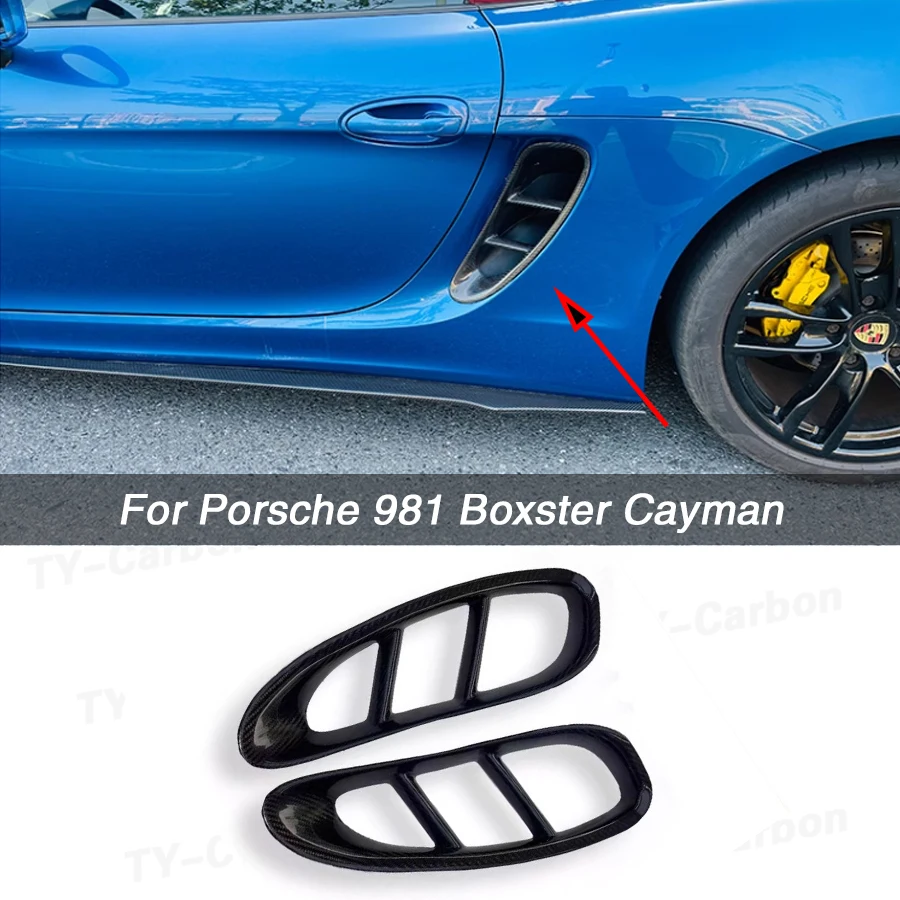 

Для Porsche 981 Cayman Boxster комплект вентиляционных отверстий из настоящего углеродного волокна автонастройка часть для 981 боковых вентиляционных отверстий углеродный воздуховод Tntake