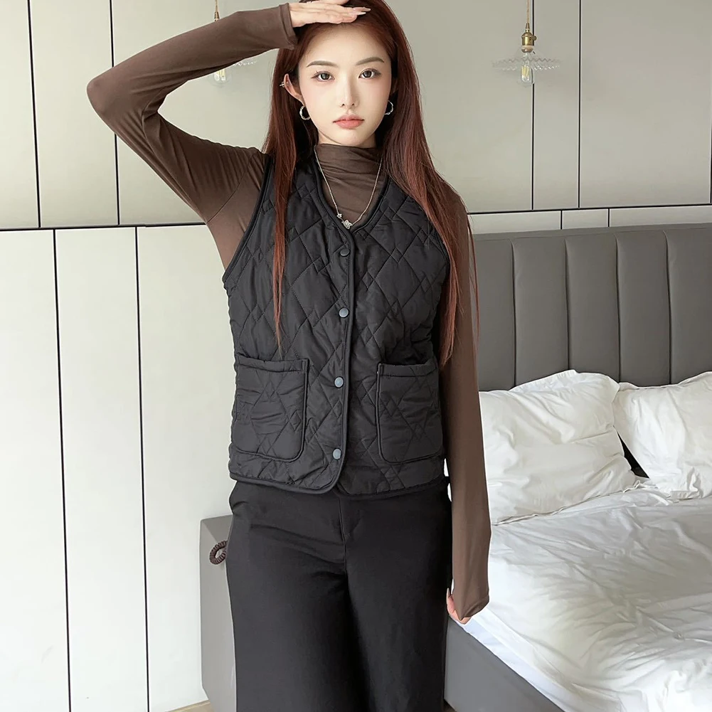 

For Daily Outfits Casual Pocket Vest Button-down Vest Casual Outings Casual Sleeveless V-neck Vest Casual Vest
