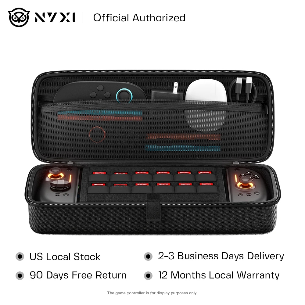 NYXI Odyssey Carrying Case for Switch 2/Switch OLED/Hyperion 3/Wizard, EVA Hard Shell, Large Capacity, Built-in Stand, Portable Travel Bag