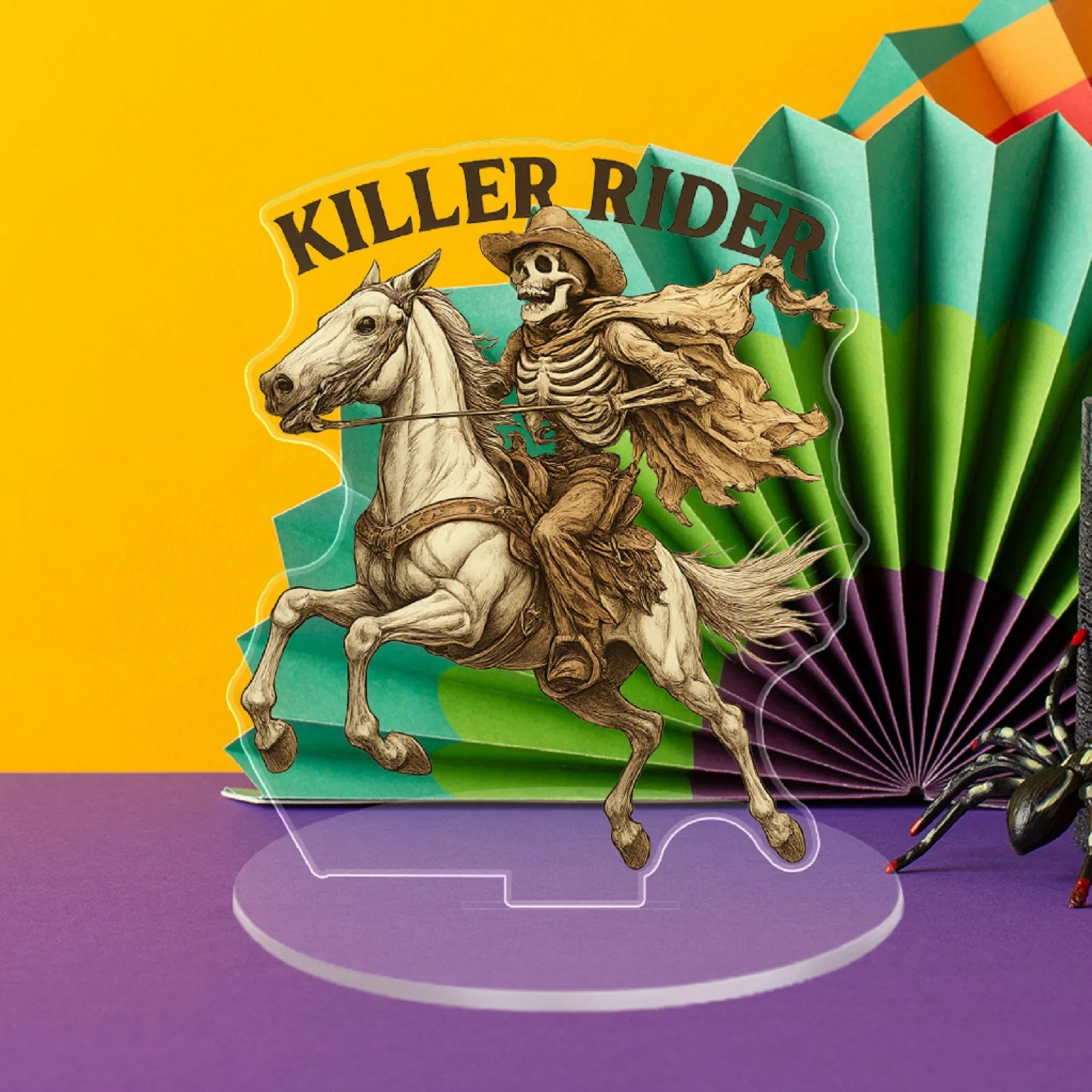 2D Halloween Killer Knight Platform Acrylic Ornament Creative Desktop Decoration Party Atmosphere Decoration Prop Holiday Gift