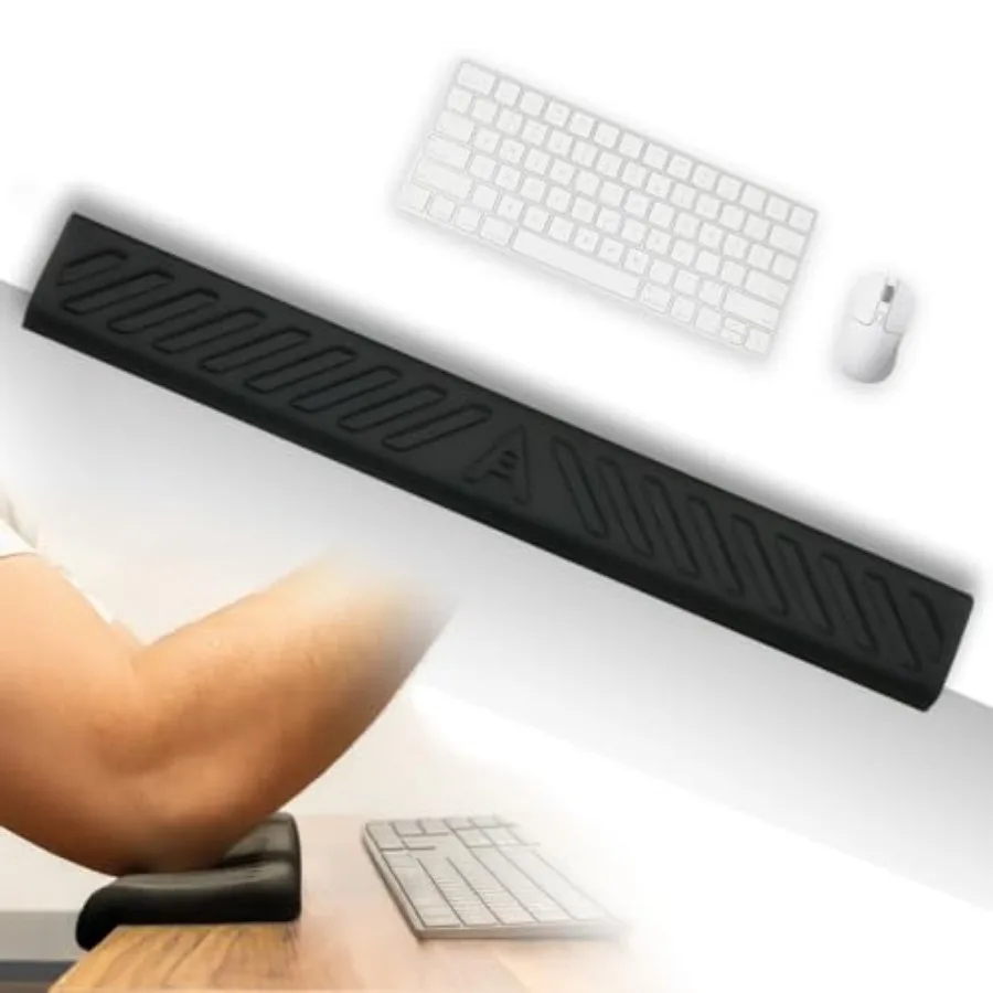 Extra Long Desk Arm Rest 28 Inch Full Arm Memory Foam Support for Keyboard Wrist Rest and Forearm No Slip Desk Edge Pad for Typ