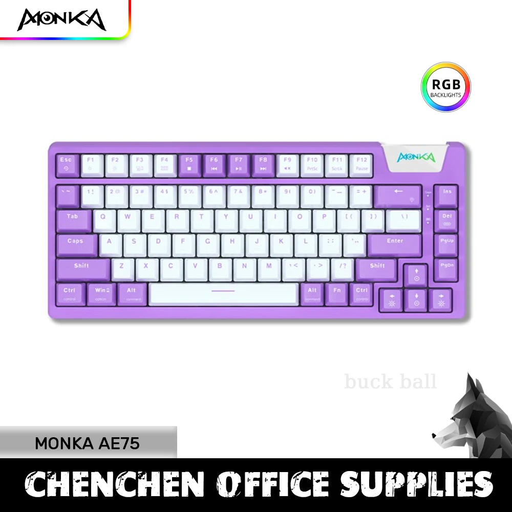 

Monka AE75 Mechanical Keyboards 3 Mode Wired Wireless Bluetooth Keyboard Custom Rgb Blacklight Gasket Gaming Keyboard For Laptop