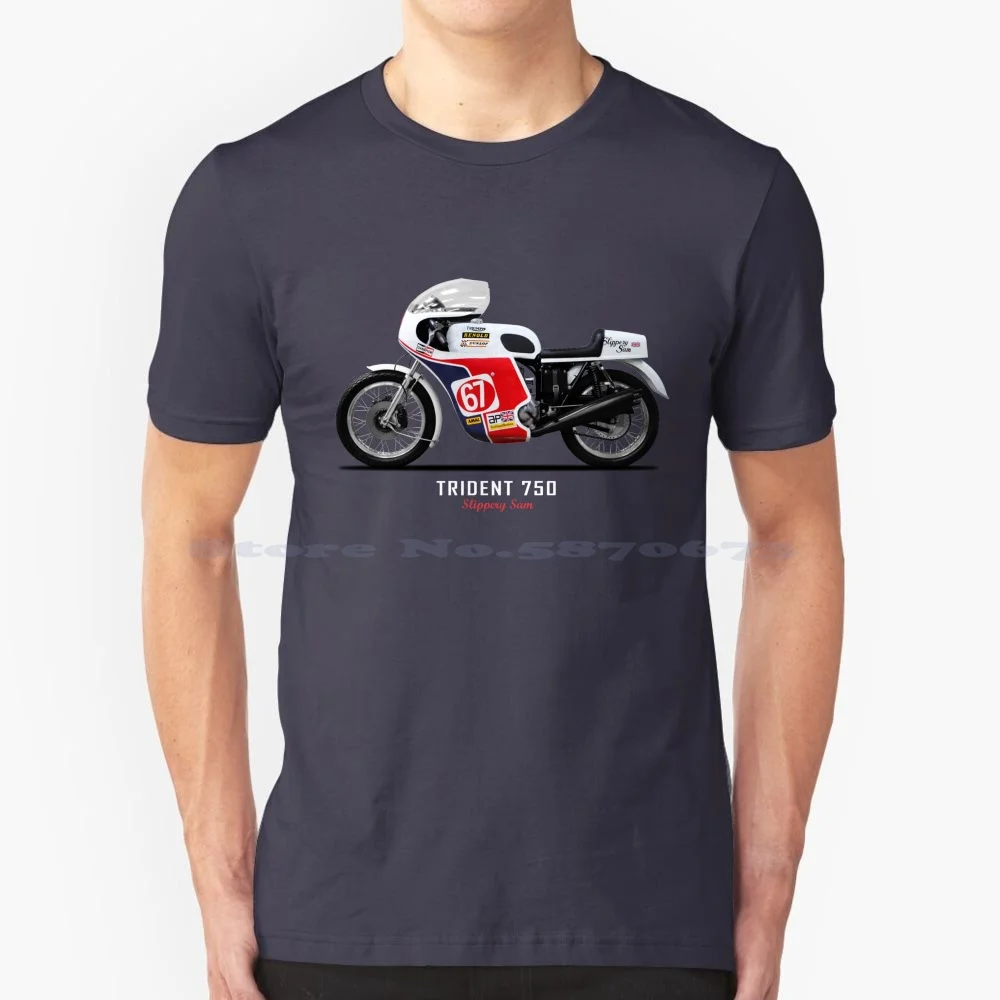 Slippery Sam Classic Racer T Shirt 100% Cotton Tee Slippery Sam Works Bike Trident Motorcycle Trident 750 Motorcycle Vintage