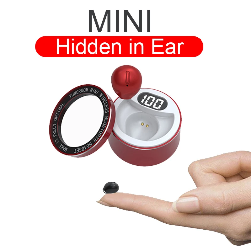 Mini Invisible Head phones Wireless Bluetooth Earphones Waterproof Single Earbuds Microphone handsfree Earpiece Charge display