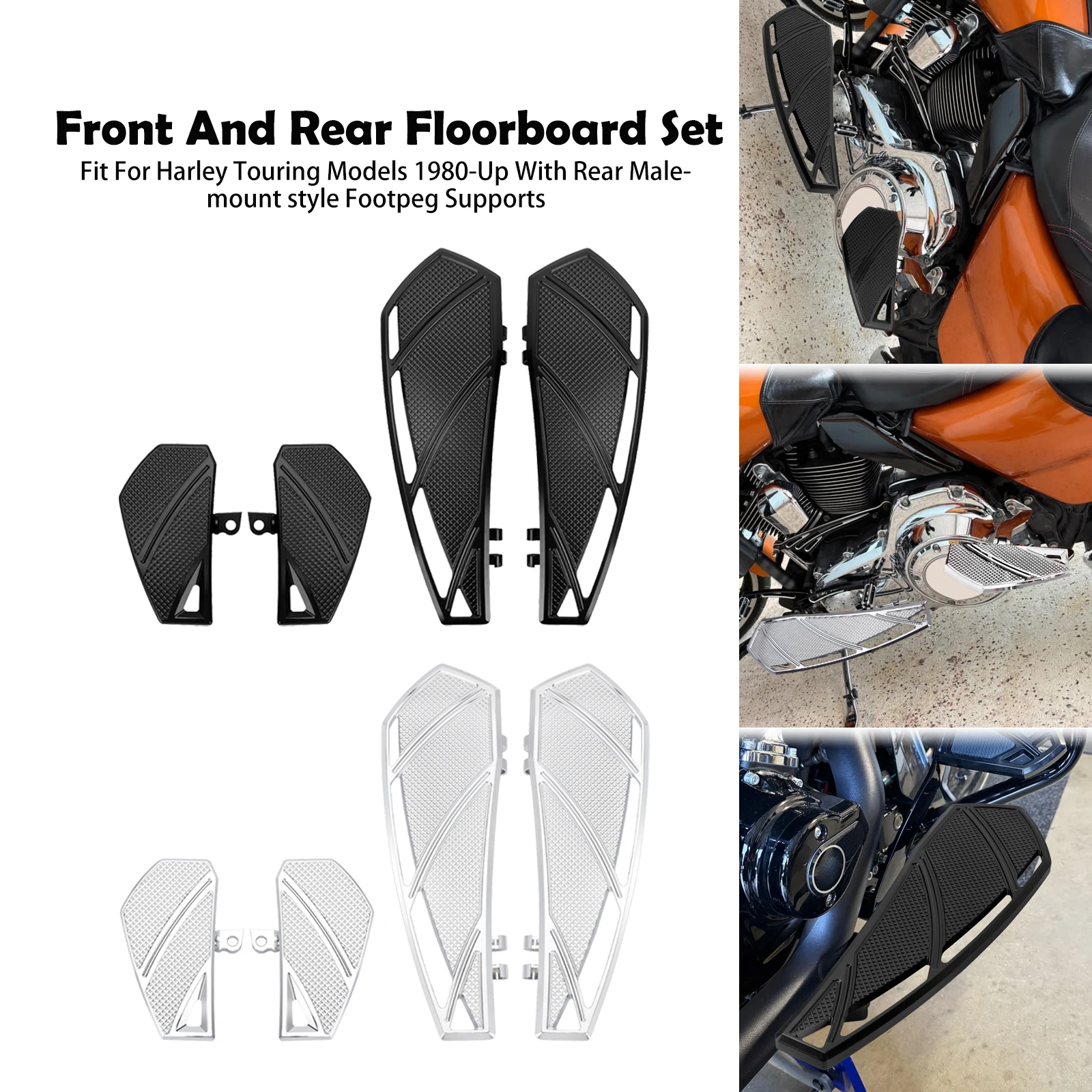 

Motorcycle Driver Passenger Footpeg Rider Footrest Pedal Front Rear Floorboard For Harley Touring Electra Glide FLH Softail Dyna
