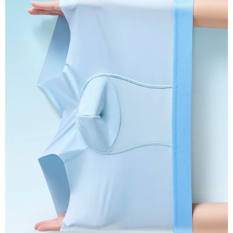 Bacteriostatic mid-waist quick-drying boxer panties, cold and breathable, spot nude panties, ice silk men's panties