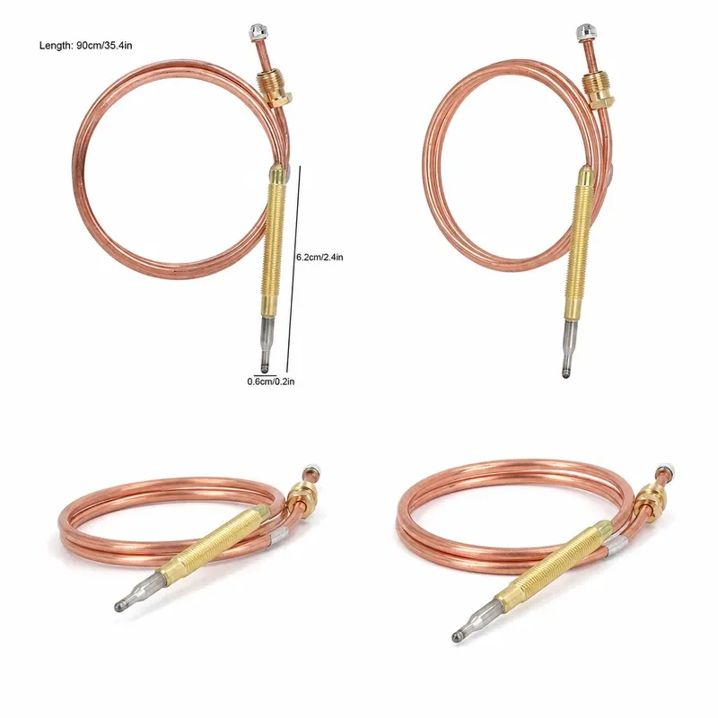 Universal Gas Thermocouple Valve Fireplace Replacement Temperature Controller Probe With 5 * nuts For Hot Water Boiler Ovens