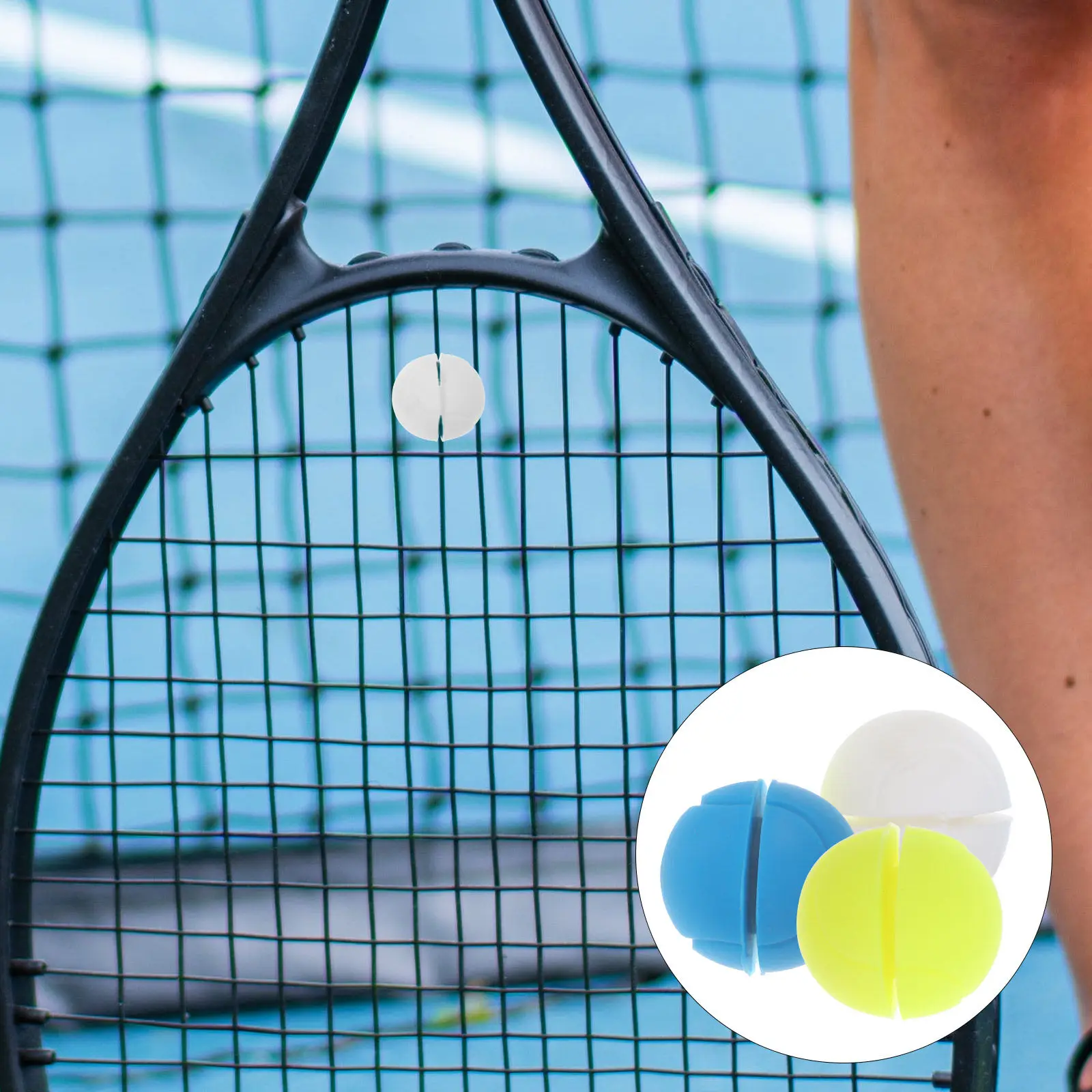 

3Pcs Tennis Racket Vibration Dampeners Shock Absorbers Easy Install Reduce Elbow Pain Improve Comfort Tennis Accessory