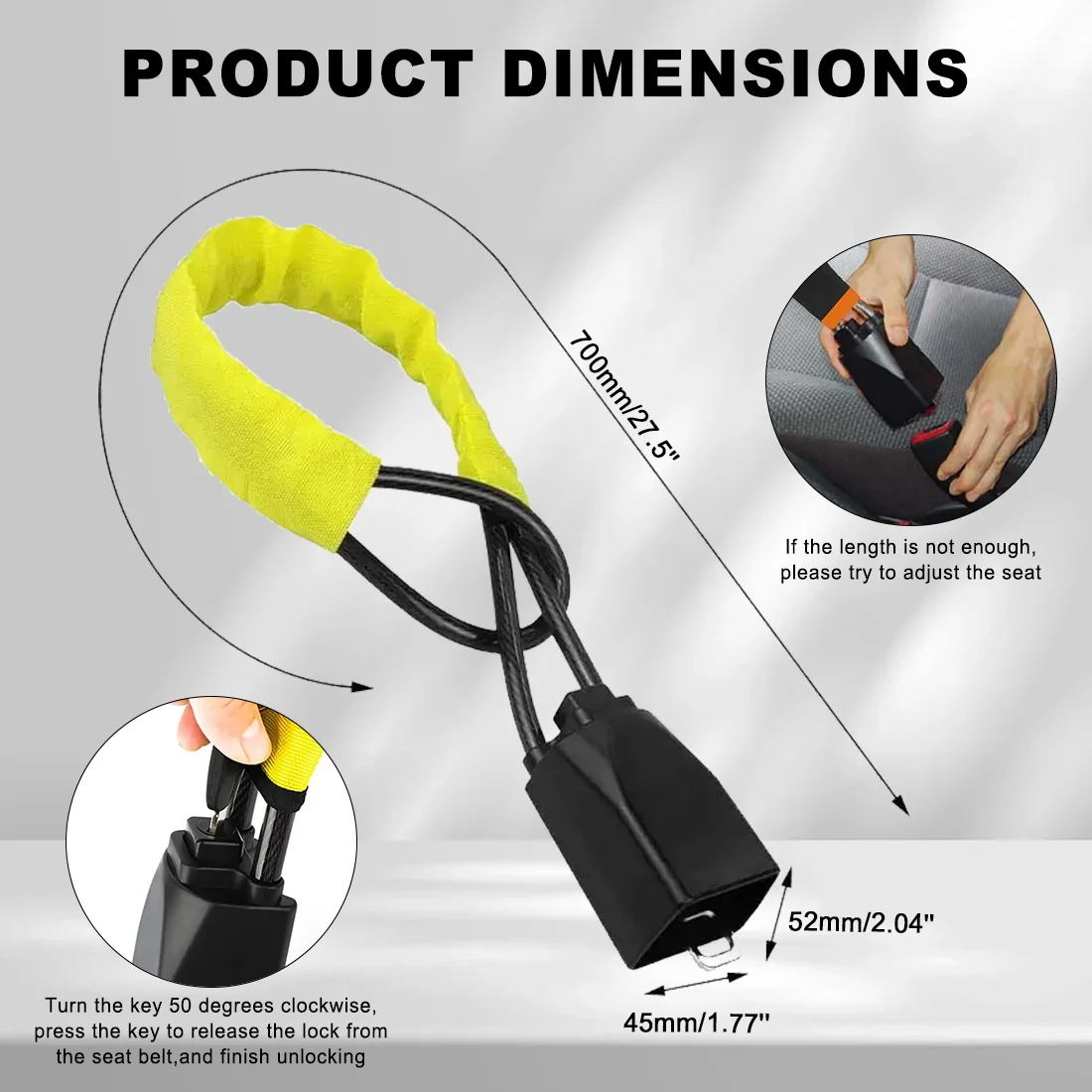Universal Van Car Heavy Duty Anti Theft Steering Wheel Lock Security Safe + Keys Steel Wire Rope Lock for Truck Suv Van