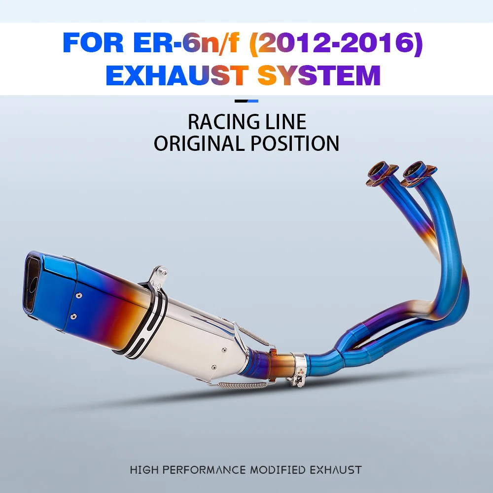 

51mm Motorcycle Exhaust System Pipe for Engine Compatible with ER6n ER6f 2012-2016 Z650 2017-2023 Versys 650 2015-2023
