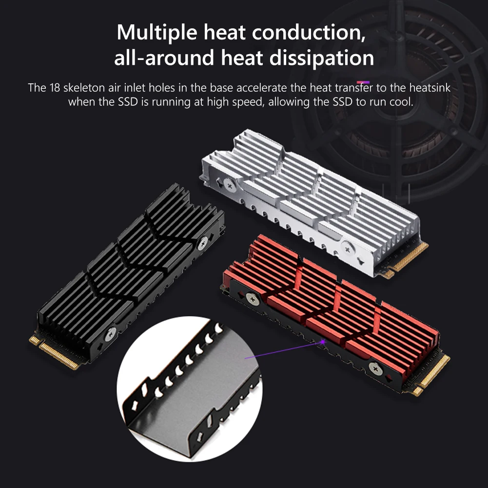 

FinalCool M2 2280 SSD Aluminum Heat Sink M.2 SSD NVMe Heatsink Aluminum Alloy Cooler Radiator with Cooling Thermal Silicone Pad