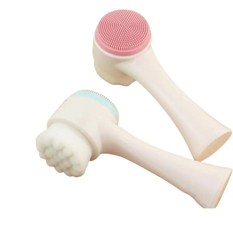 3D Doppel-Silikon-Gesichtsreinigungsbürste, manuelle Massage-Gesichtsbürste, weiche Borsten, Peeling-Bürste, doppelseitige Gesichtswaschbürste, 1 Stück – Detail 5