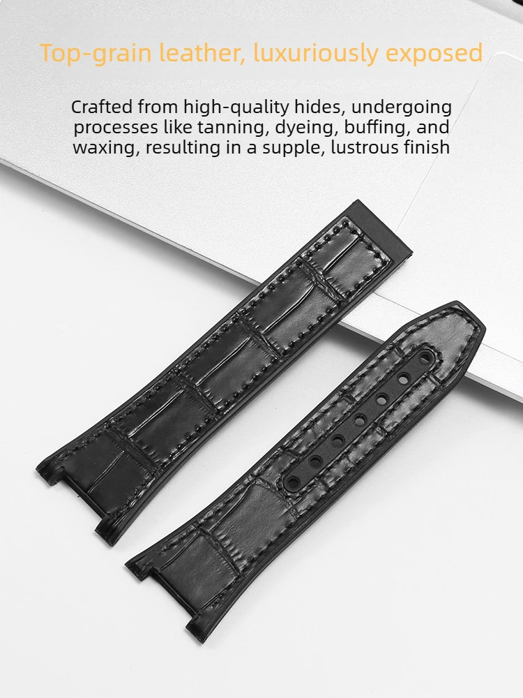 Genuine Leather Strap for Omega Constellation 131.13 Extreme Observatory Manhattan Cowhide Silicone Watch Strap Men