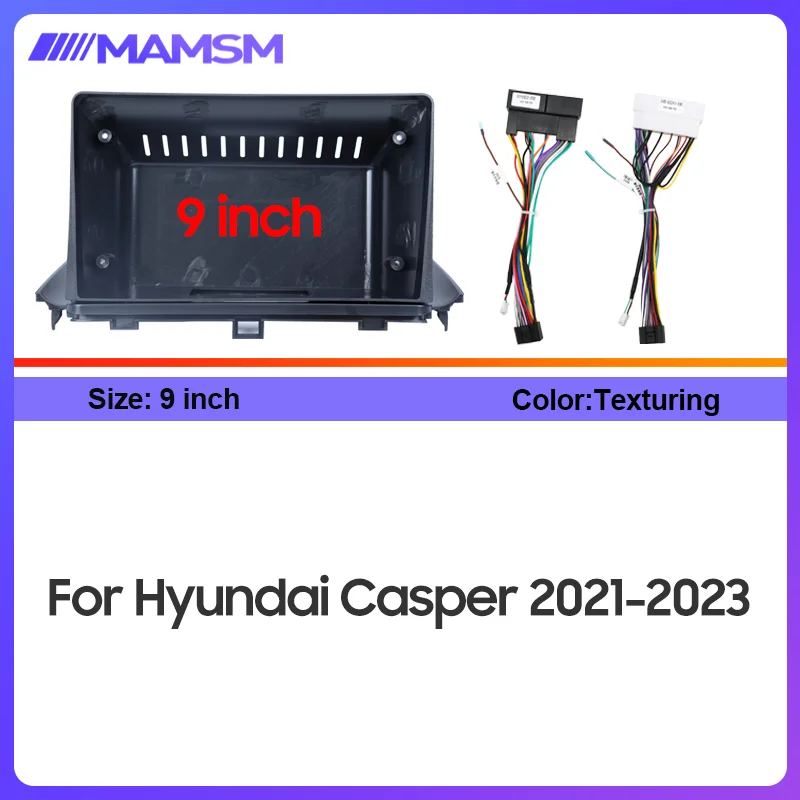 MAMSM 9 inch Car Frame Fascia Cable Can Bus Adapter Fit For Hyundai Casper 캐스퍼 2021 2022 2023 Android Car Radio Power Harness
