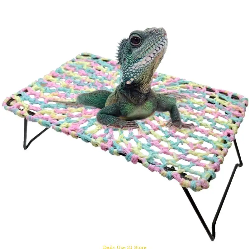 Crocheted Hammock Habitat Climbing Lizards,Geckos Climbing Rectangle Bed