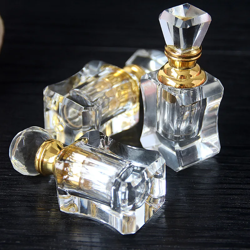 Vintage Crystal Essential Oil Bottle 1-3ml Empty Refillable Perfume Dropper Bottle Car Perfume Bottle Gift Crystal Decoration