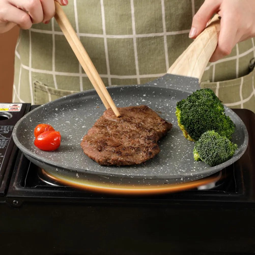 

Усиленная сковорода для блинов с антипригарным покрытием и ручкой, идеально подходит для блинов, тортильи, жареных яиц, завтраков, выпечки, семейной кухни, легкое отделение от поверхности.