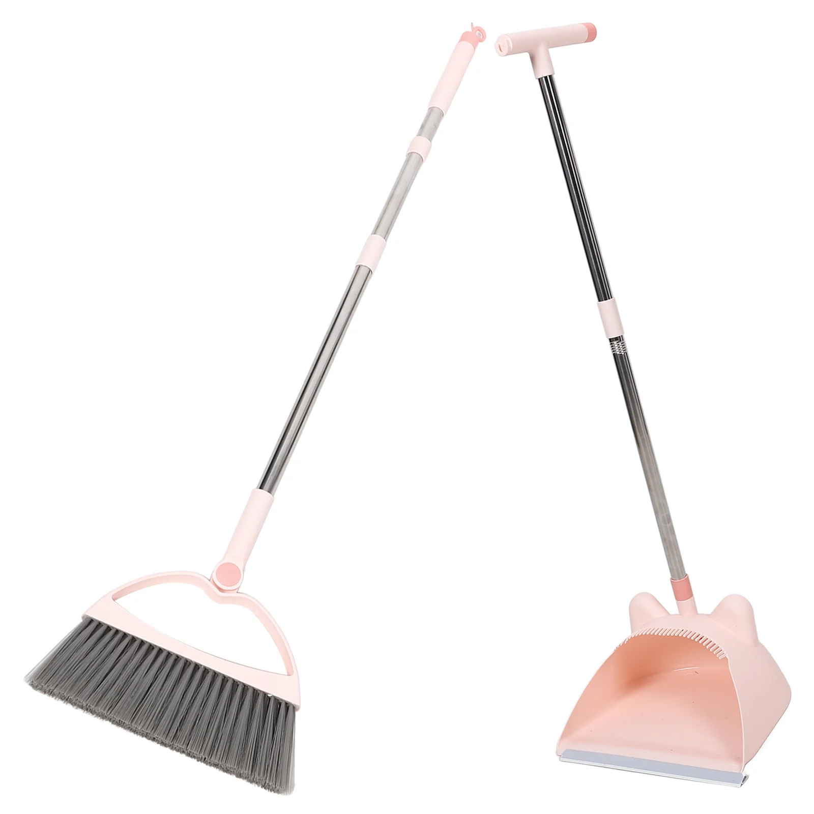 1세트 어린이용 빗자루 쓰레받기 세트 플라스틱 소형 청소 도구 부모 자녀 집안일 도우미 나무 손잡이 가볍고 부드러움