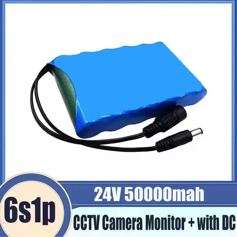 6S1P Portable New high-capacity 24V 5Ah 18650 rechargeable battery lithium-ion DC25.2V 5000mAh monitor camera toy car+charger