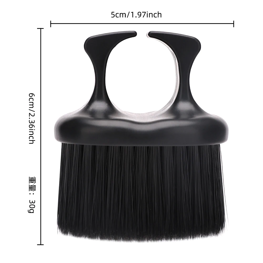 Black Ring Neck Duster Barber Remove Loose Hair Brush Hair Cutting Brush Soft Hair Cleaning Brush Hairdressing Tools