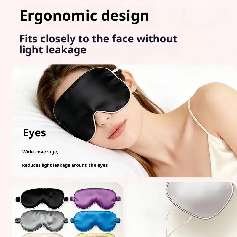 Premium Double Sided Silk Eye Mask Light Blocking Breathable Portable Shade for Travel Sleeping Use