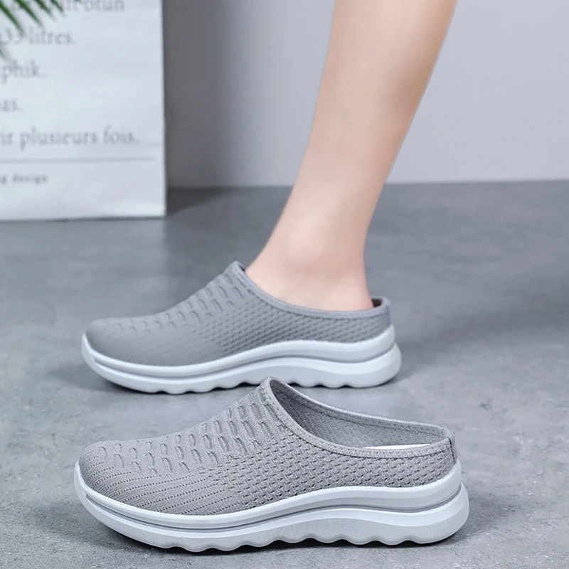Half drag women's shoes summer soft sole comfortable one foot casual shoes versatile breathable single shoe view 5