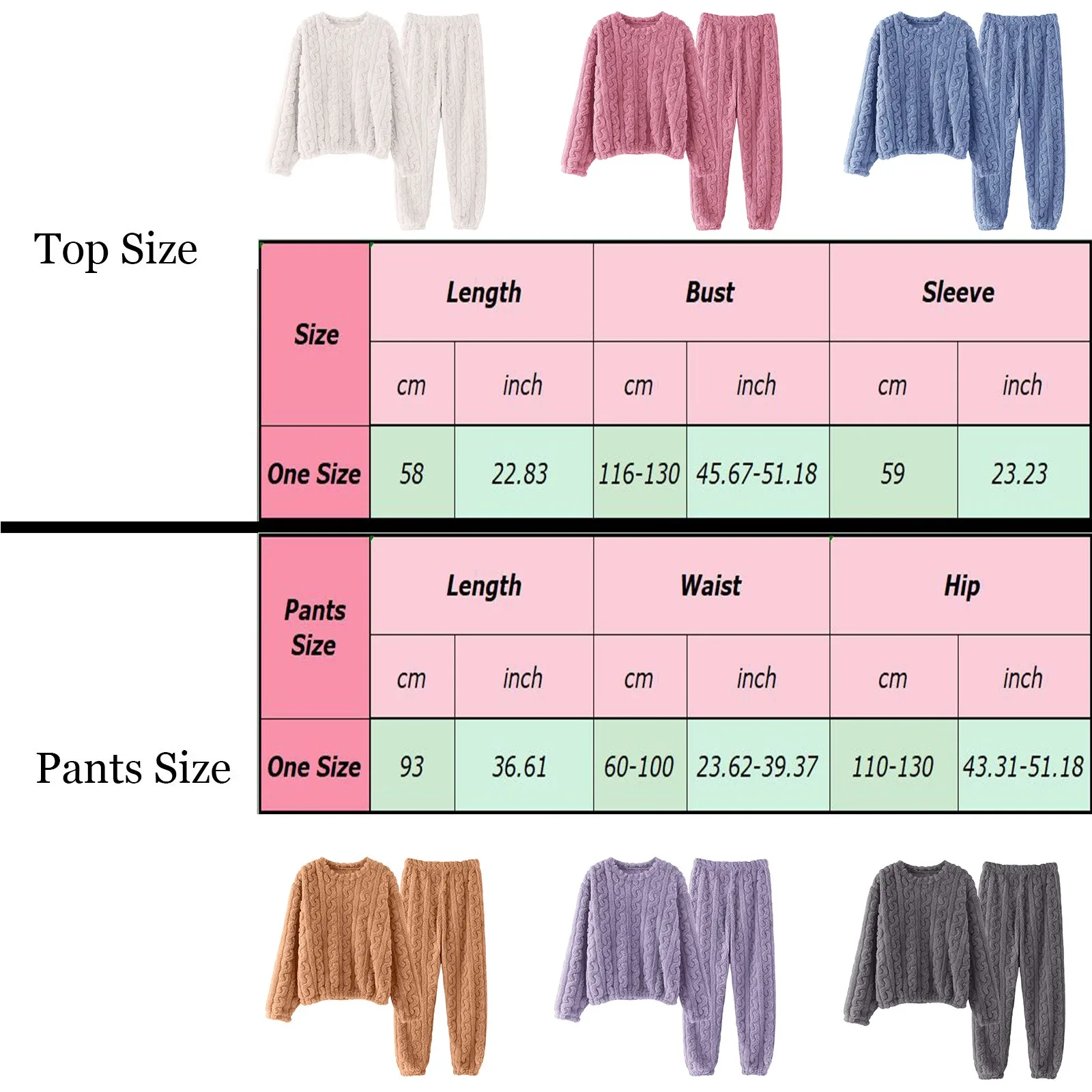 Jacquard Soft Flannel Pajama Sets Warm Cozy Coral Fleece Winter Warm Sleepwear 2 Piece Set Loungewear Sweatshirts+Long Pants Set