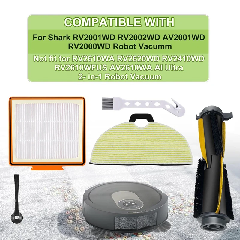 Replacement Parts For Shark RV2002WXUS RV2002WD RV2001DRUS RV2001WD AV2001WD Robot Vacuum Cleaner Mop Brush Filter Kit