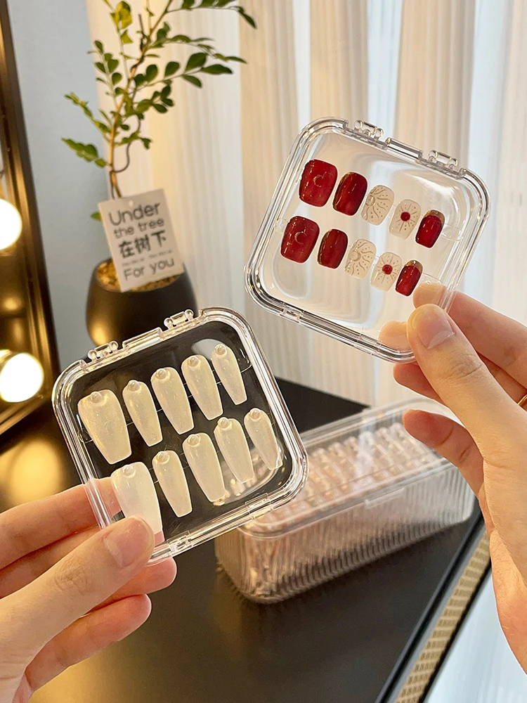 Wearable Nail Art Storage Box Transparent Dustproof Nail Sticker Storage Rack Large Capacity Acrylic Press-On Nail Display Box