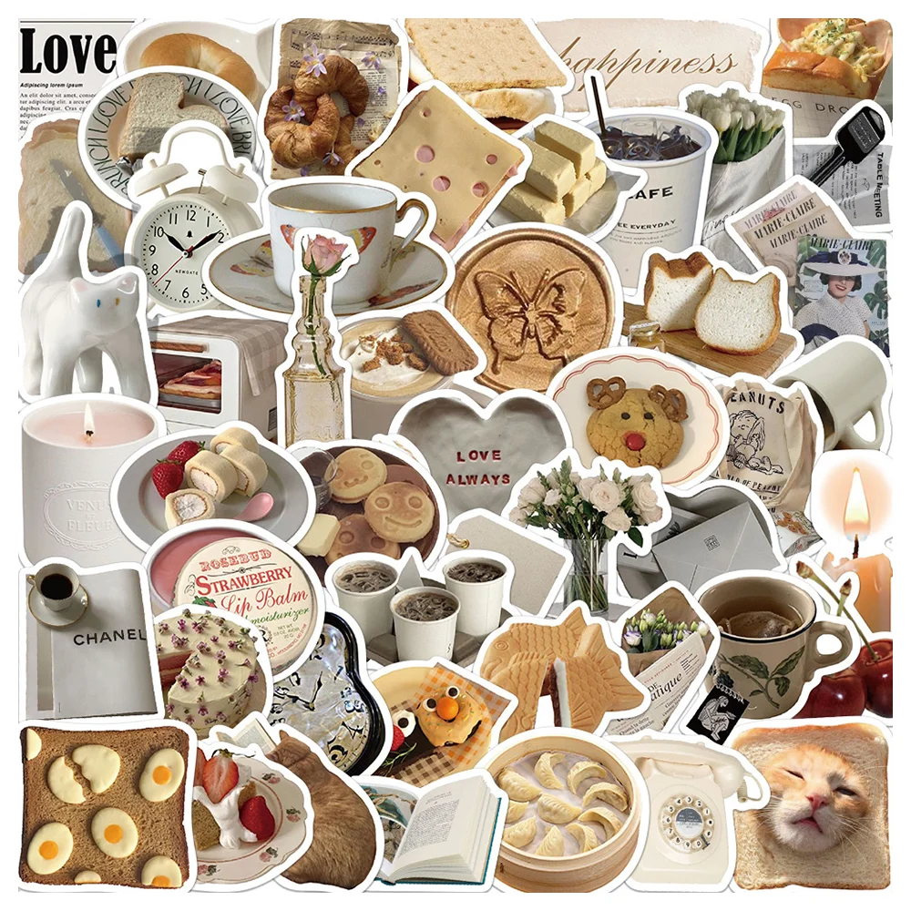 50pcs Korean Ins Good Morning Stickers For Phone Stationery DIY Scrapbooking Material Craft Supplies Sticker Pack Aesthetic