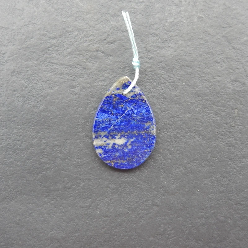 

Natural Lapis Lazuli Teardrop Pendant Deep Blue Gemstone with Pyrite Inclusions for Handmade Jewelry And Artisanal Craft
