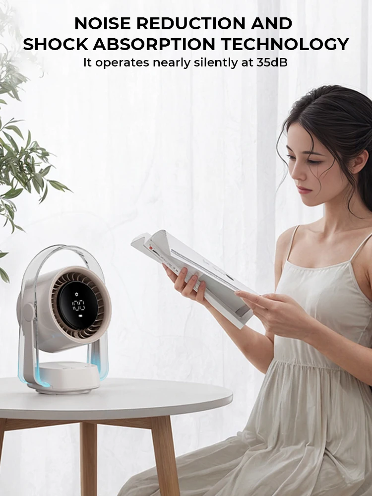 

100-скоростной настольный вентилятор, умный циркулятор, зарядка через USB со светодиодным дисплеем, электрические вентиляторы, многофункциональный портативный вентилятор, малошумный