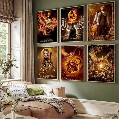 The Hunger Games 3 Movie Sticky Posters Vintage Room Home Bar Cafe Decor Room Wall Decor