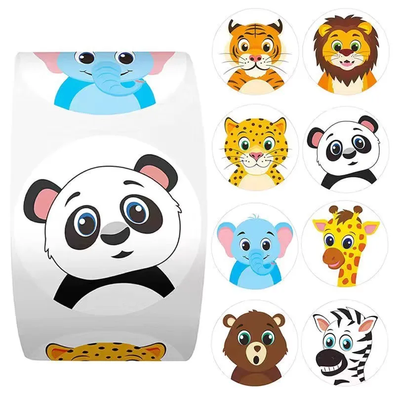 500Pcs Stickers Rolling Animal Ocean Roll Stickers Small Cute Game Sticker DIY Gift Sealing Label Decoration