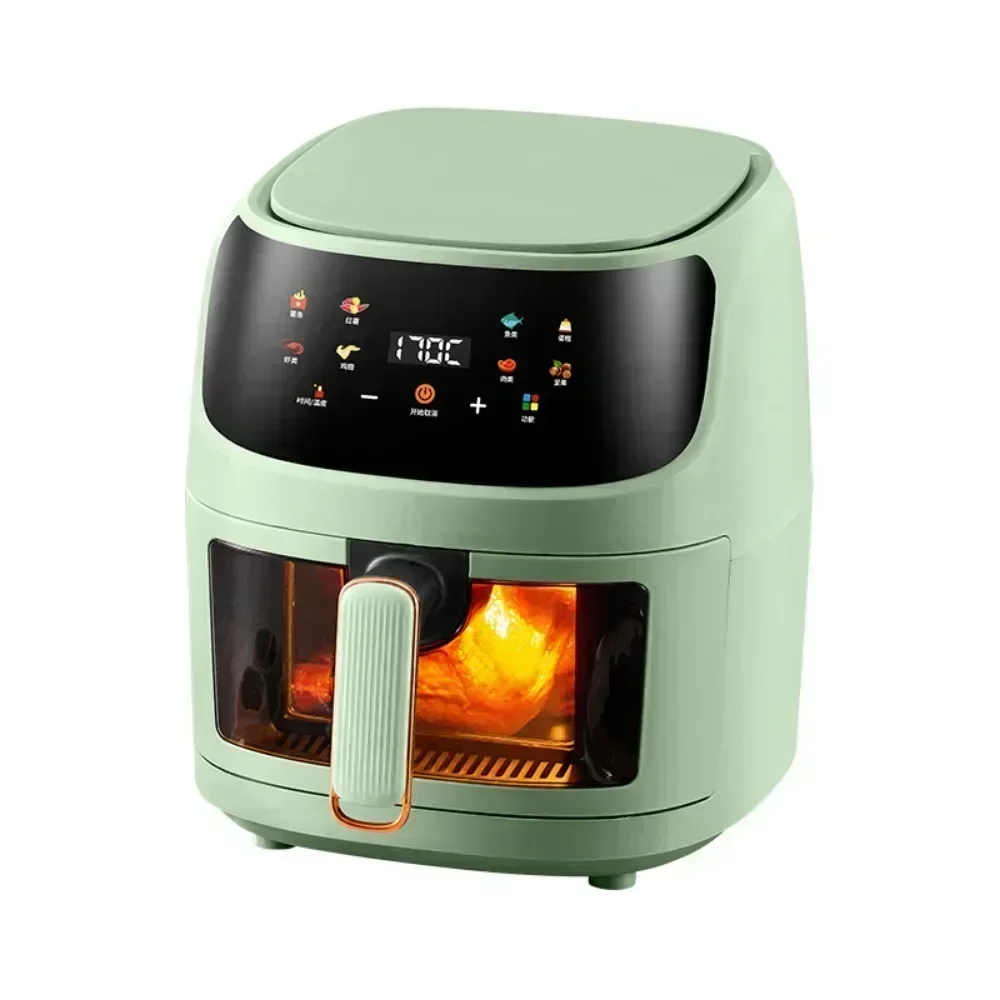 New air fryer. Multifunction. Household. Large capacity. Visible. Circulating hot air. Electric fryer.