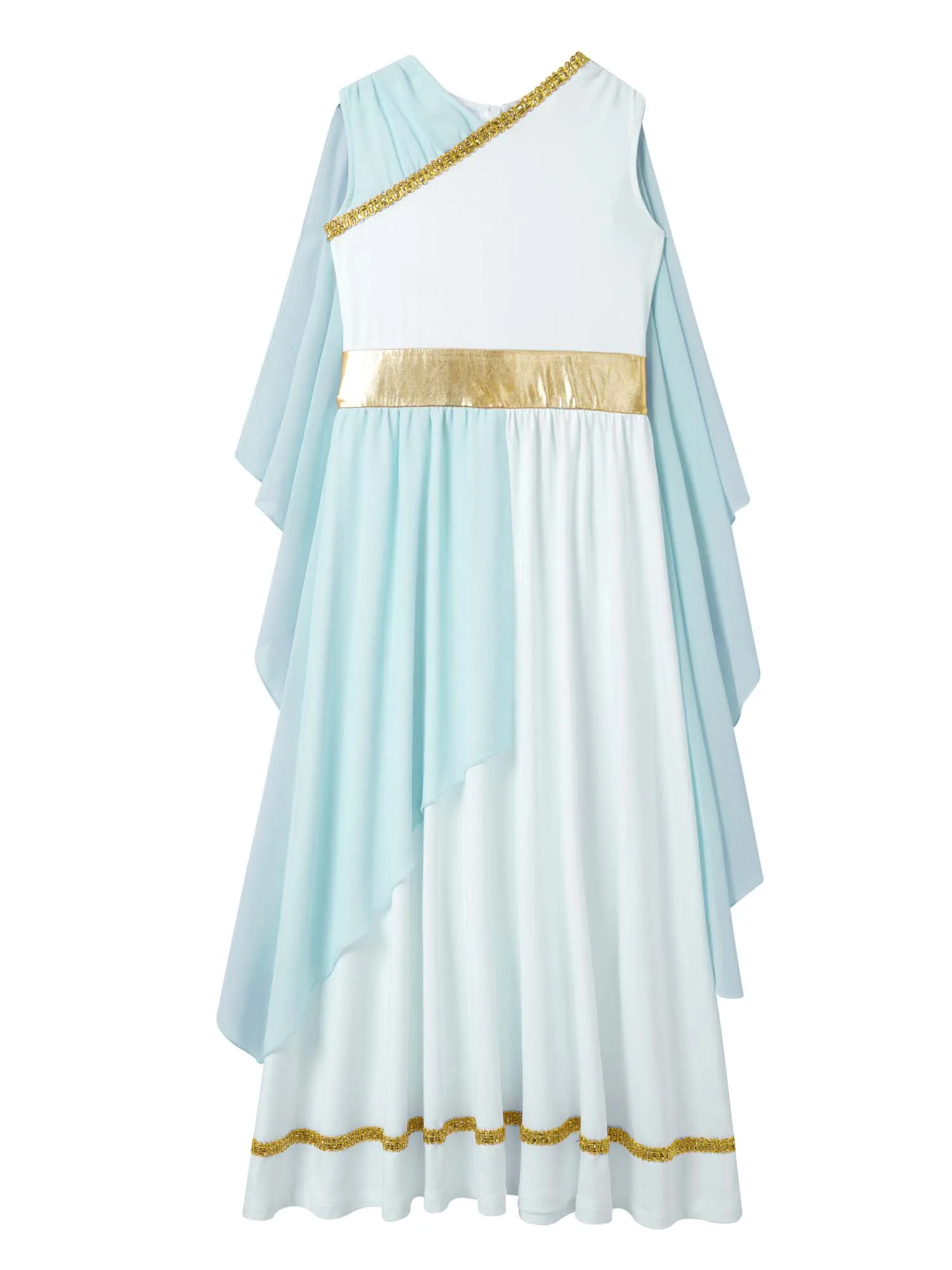 Kinderen Meisjes Halloween Oude Griekse Toga Cosplay Kostuum Romeinse Grecian Prinses Jurk Jurk Mouwloze Jurk Jurk Flowy Tule Jurk