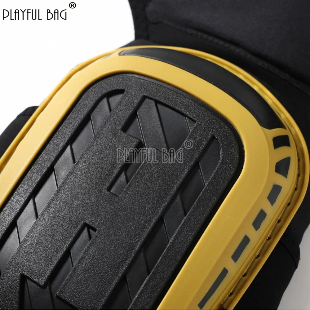 Yellow Hard Shell Knee Pads Protective Gear for Outdoor Field Tactical Training & Labor Work Use NA194S