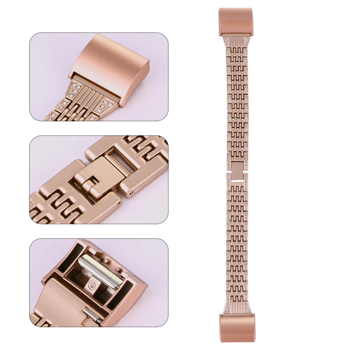 

Stainless Steel Chain Watch B Replacement Strap Seven Beads Two Rows Lightweight Metal Wristb Bracelet Compatible R om